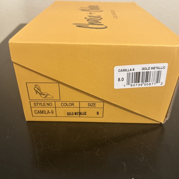 Chase and Chloe Camila-9 Metallic Gold Heels  Pumps‎ Size 8- New in Box - Picture 4 of 14